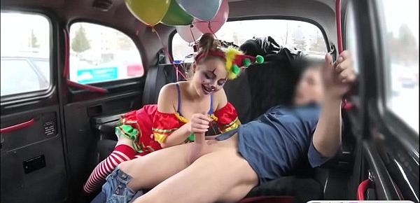  Gal in clown costume fucked by the driver for free fare